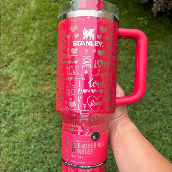 40oz Stanley Valentines Day Tumbler - Laser Engraved - Love and Hearts - Picture 2 of 8